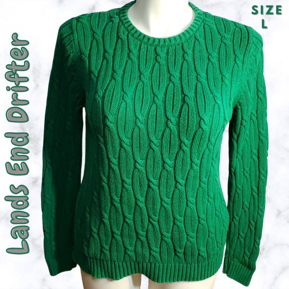 Lands' End Sweaters - Lands End Drifter Women's Green Sweater Size Large